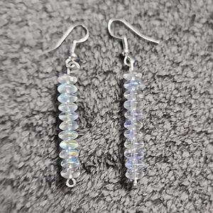 Iridescent Clear Dangle Earrings